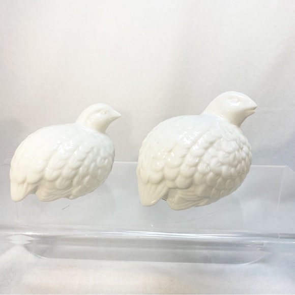 Vintage White Porcelain Toyo Set of Two Quail Made in Japan 3.5” & 4” - Picture 2 of 9